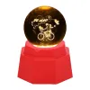 Cycling couple luminous crystal ball night light, 3d engraved starry sky, solid wood base, creative desktop decoration, birthday gift Item Picture